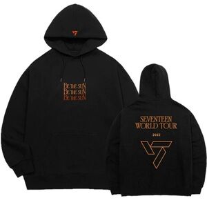 Seventeen Be The Sun World Tour 2022 Hooded Sweatshirt K-Pop Black Orange Small
